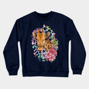 Color Splash Giraffe Design by Lorna Laine Crewneck Sweatshirt